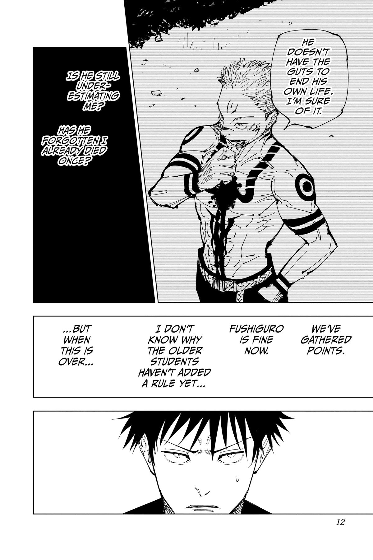 Jujutsu Kaisen Manga Chapter 200 page 12 - Direct Talks, Part 1 scene