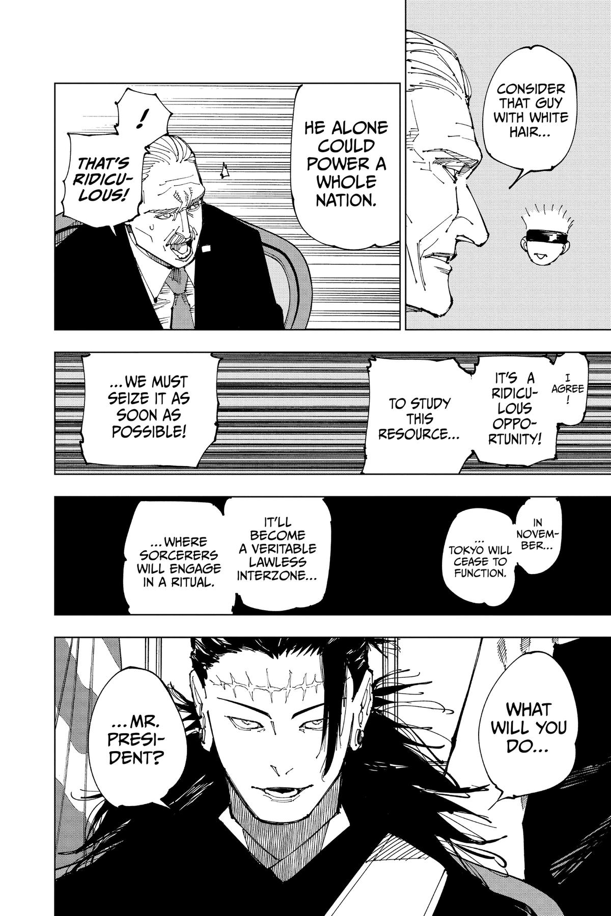 Jujutsu Kaisen Manga Chapter 200 page 24 - Direct Talks, Part 1 scene