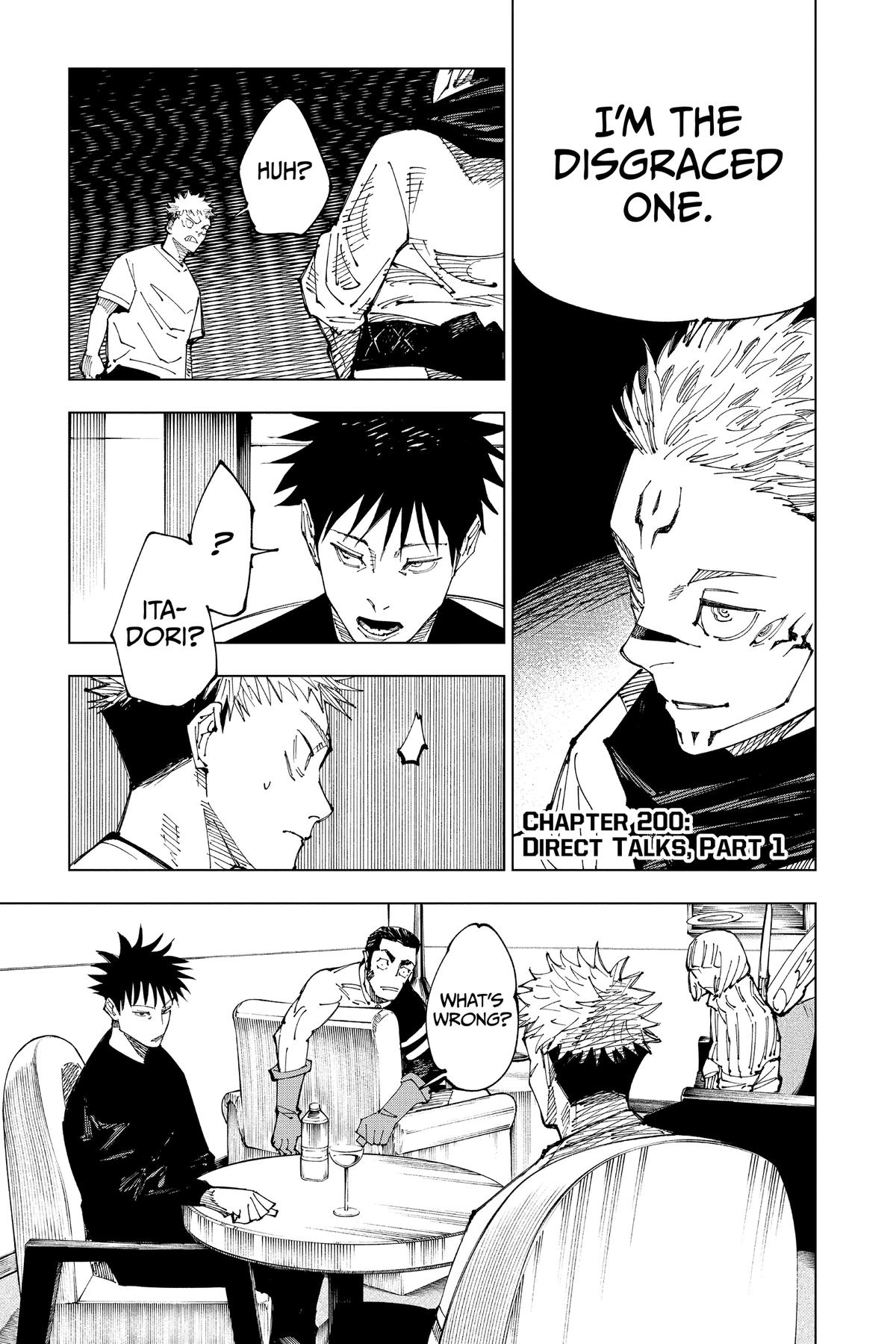 Jujutsu Kaisen Manga Chapter 200 page 7 - Direct Talks, Part 1 scene