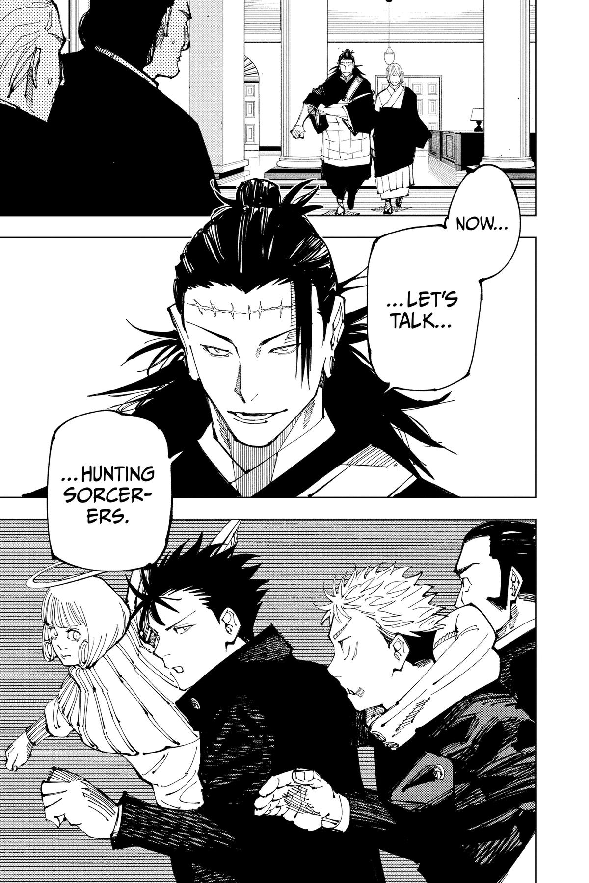 Jujutsu Kaisen Manga Chapter 201 page 18 - Direct Talks, Part 2 scene