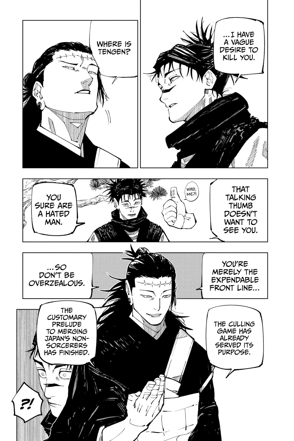Jujutsu Kaisen Manga Chapter 202 page 10 - Blood and Oil scene