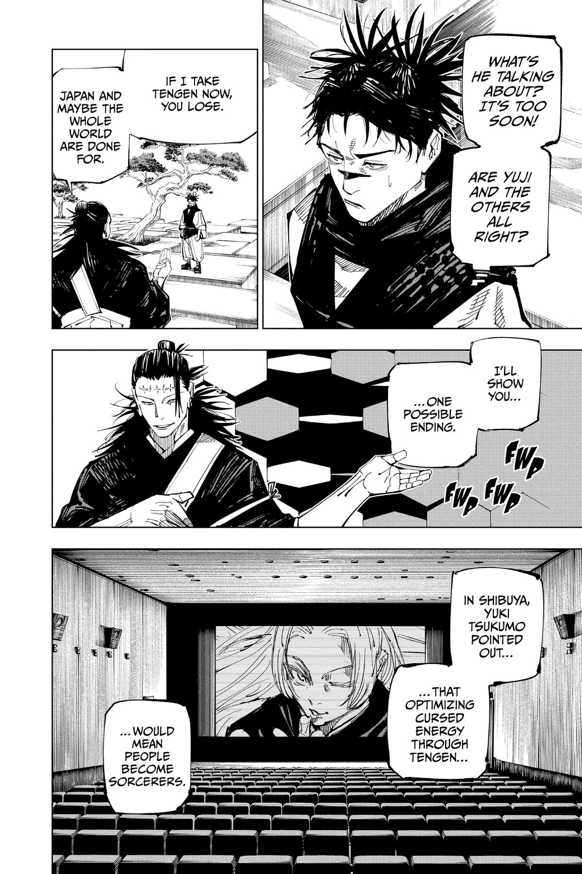 Jujutsu Kaisen Manga Chapter 202 page 11 - Blood and Oil scene
