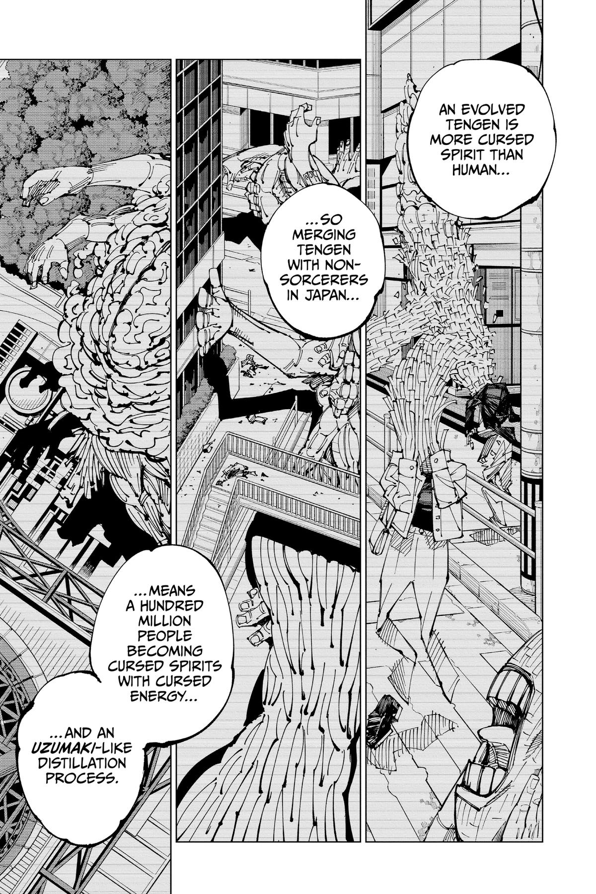 Jujutsu Kaisen Manga Chapter 202 page 14 - Blood and Oil scene