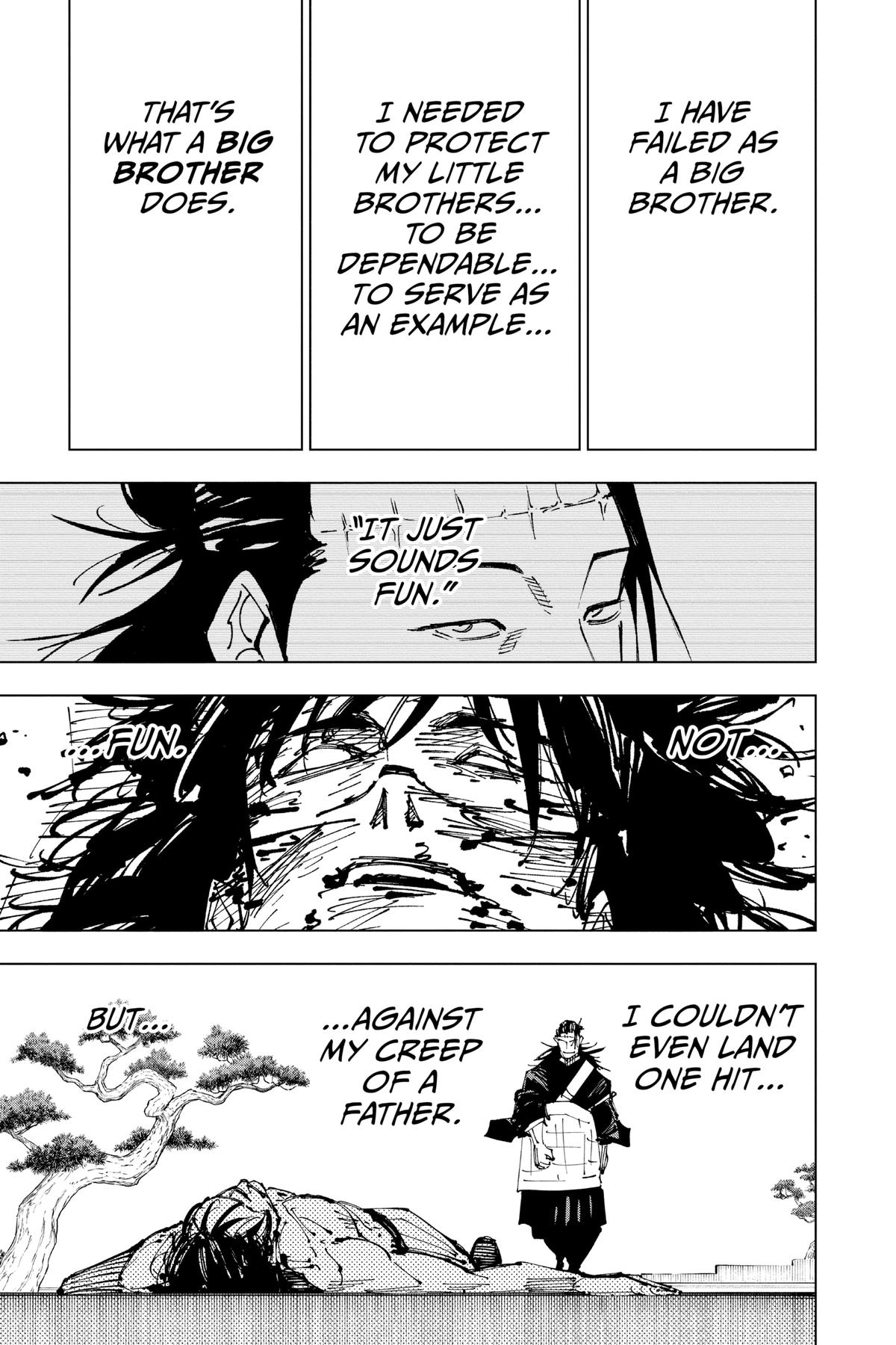 Jujutsu Kaisen Manga Chapter 203 page 16 - Blood and Oil, Part 2 scene