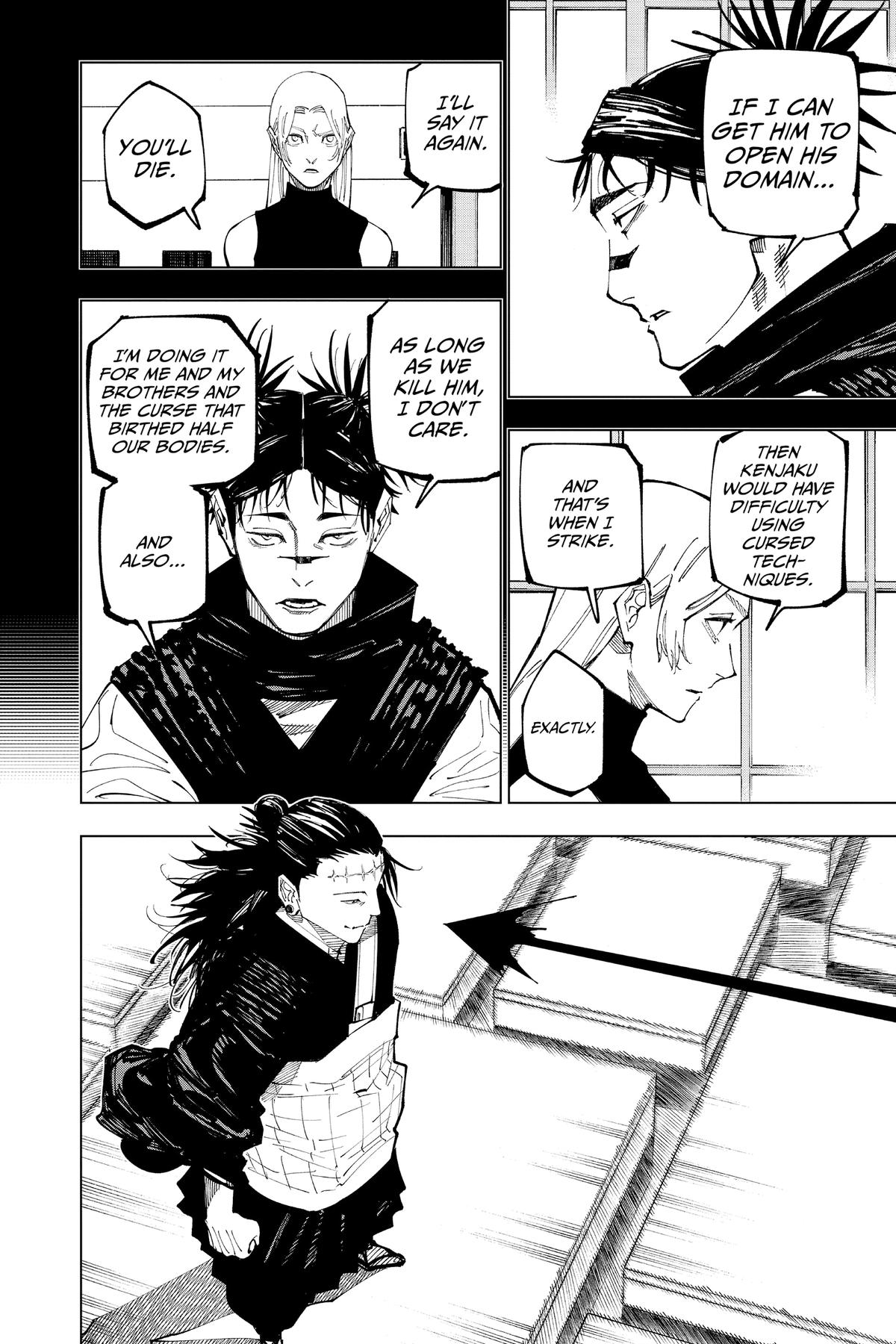Jujutsu Kaisen Manga Chapter 203 page 2 - Blood and Oil, Part 2 scene