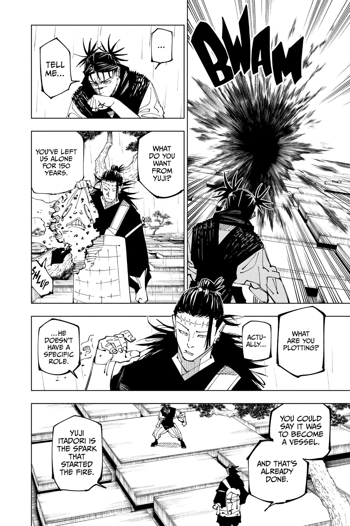 Jujutsu Kaisen Manga Chapter 203 page 7 - Blood and Oil, Part 2 scene