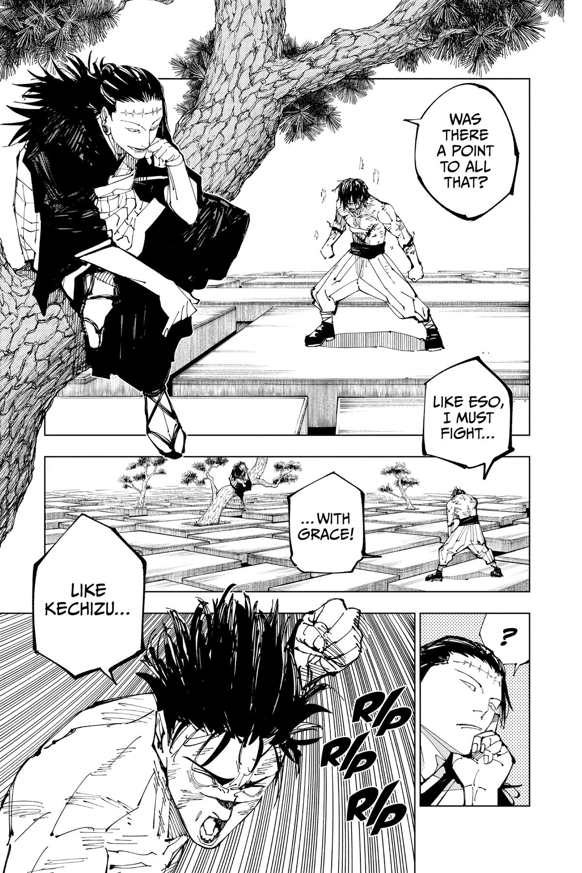 Jujutsu Kaisen Manga Chapter 204 page 11 - Blood and Oil, Part 3 scene