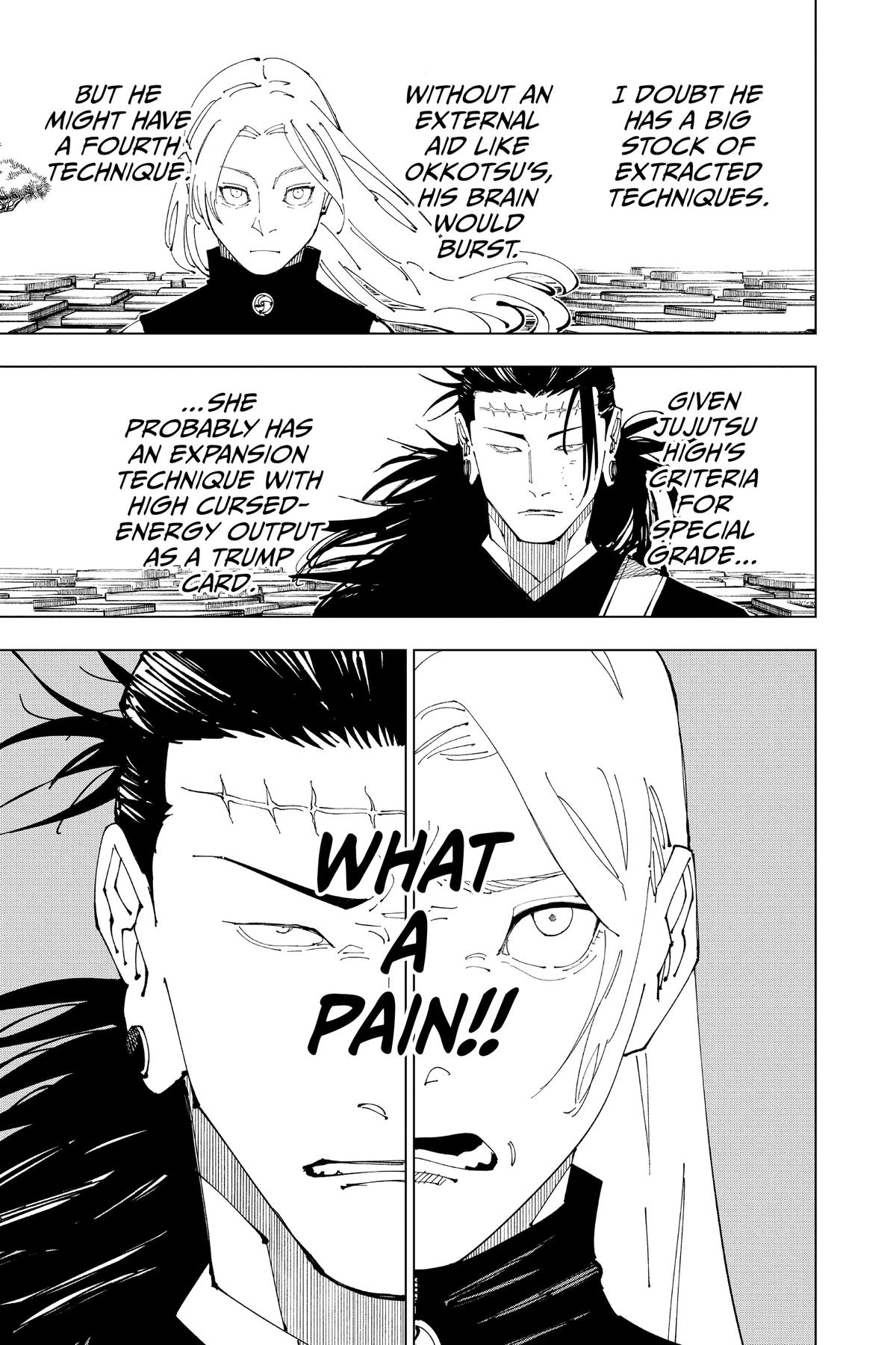 Jujutsu Kaisen Manga Chapter 205 page 13 - Stars and Oil scene