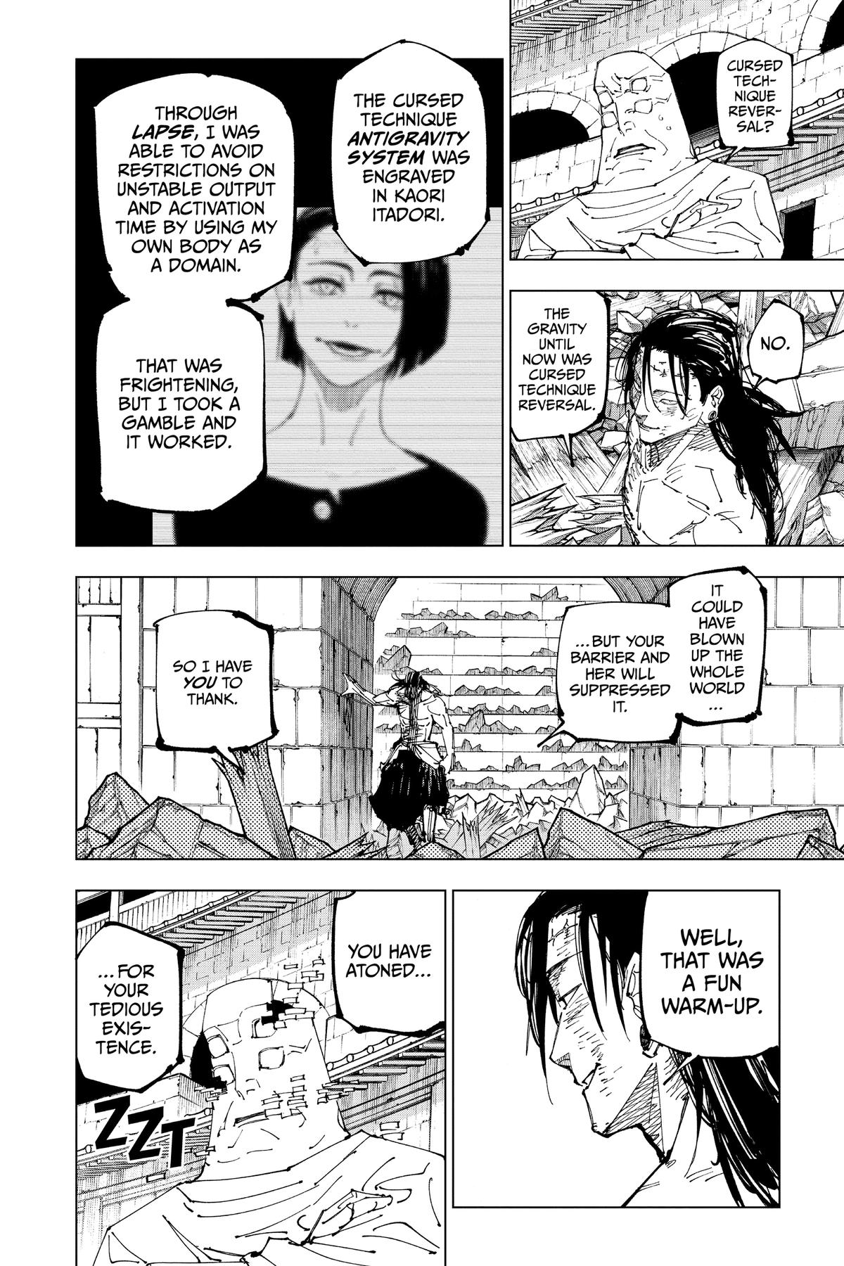 Jujutsu Kaisen Manga Chapter 208 page 17 - Stars and Oil, Part 4 scene