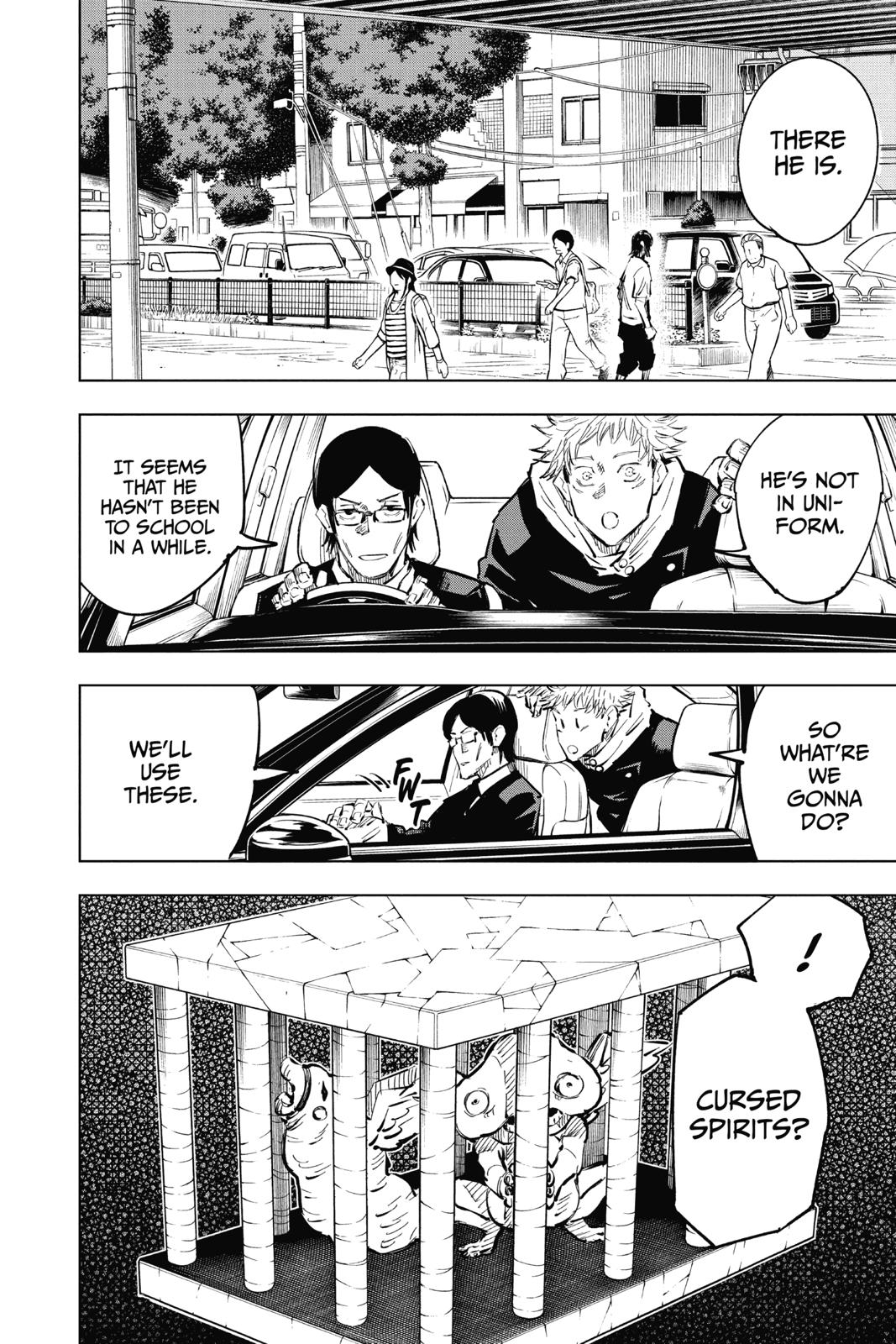 Jujutsu Kaisen Manga Chapter 21 page 14 - Young Fish and Reverse Punishment, Part 3 scene