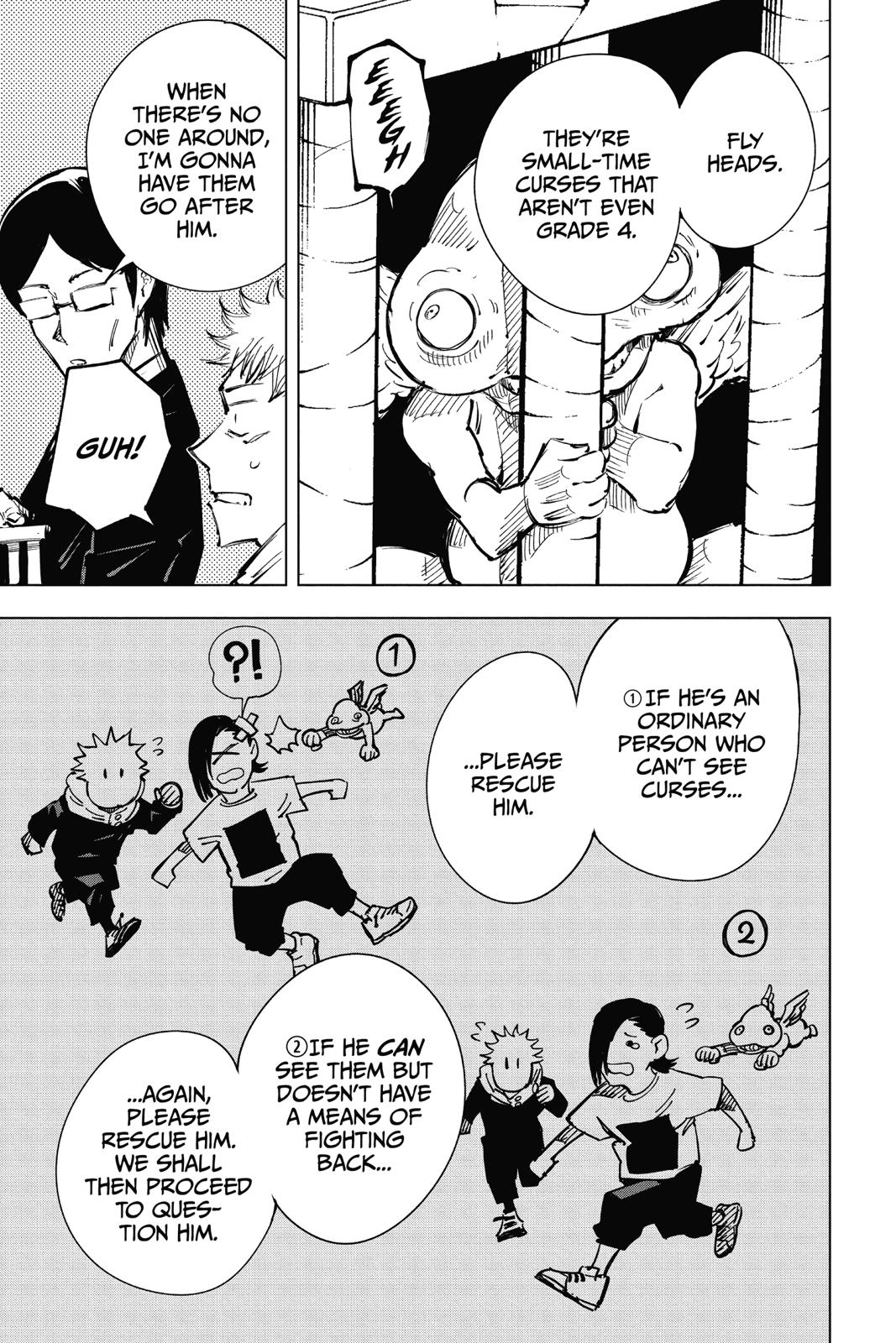 Jujutsu Kaisen Manga Chapter 21 page 15 - Young Fish and Reverse Punishment, Part 3 scene