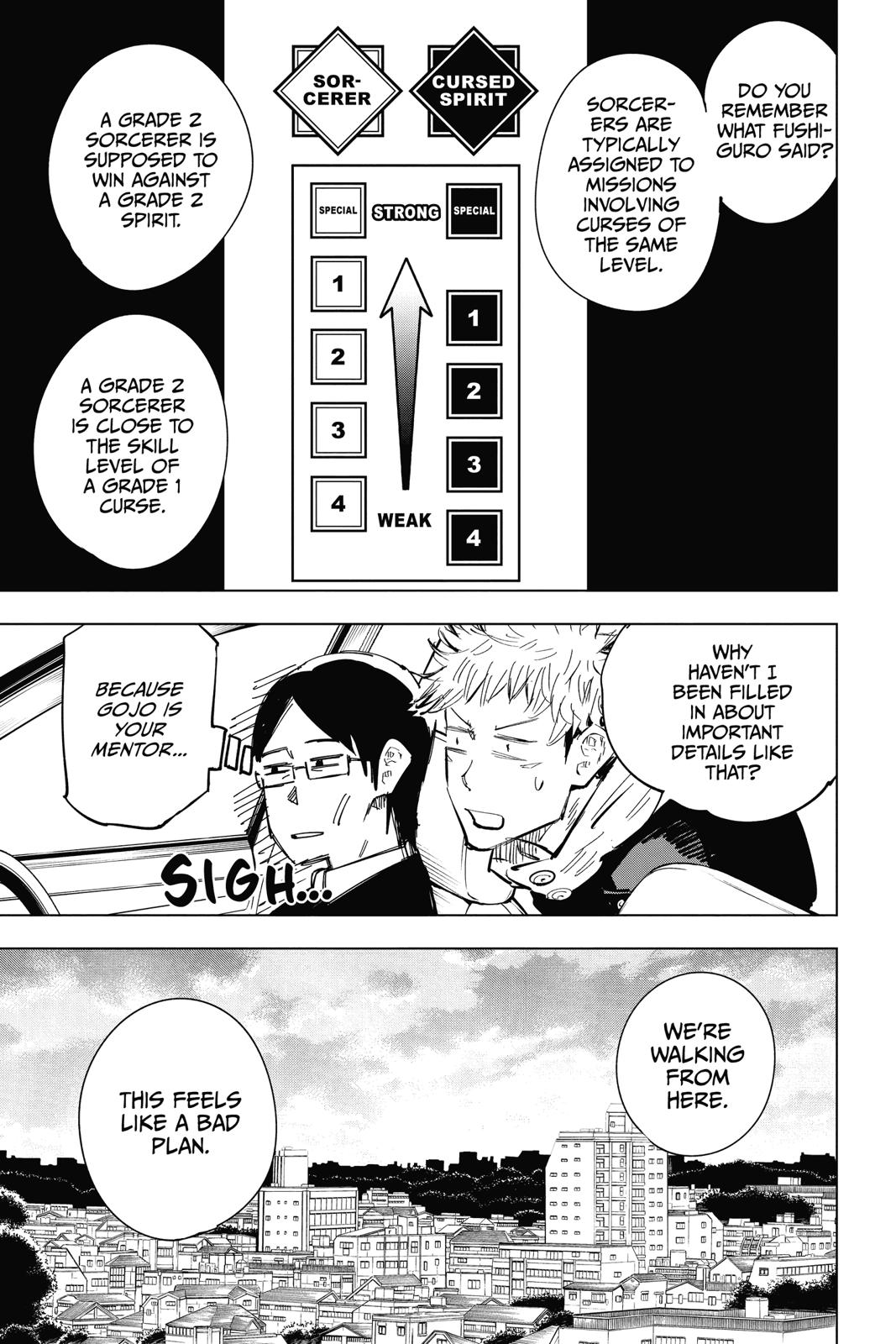 Jujutsu Kaisen Manga Chapter 21 page 17 - Young Fish and Reverse Punishment, Part 3 scene