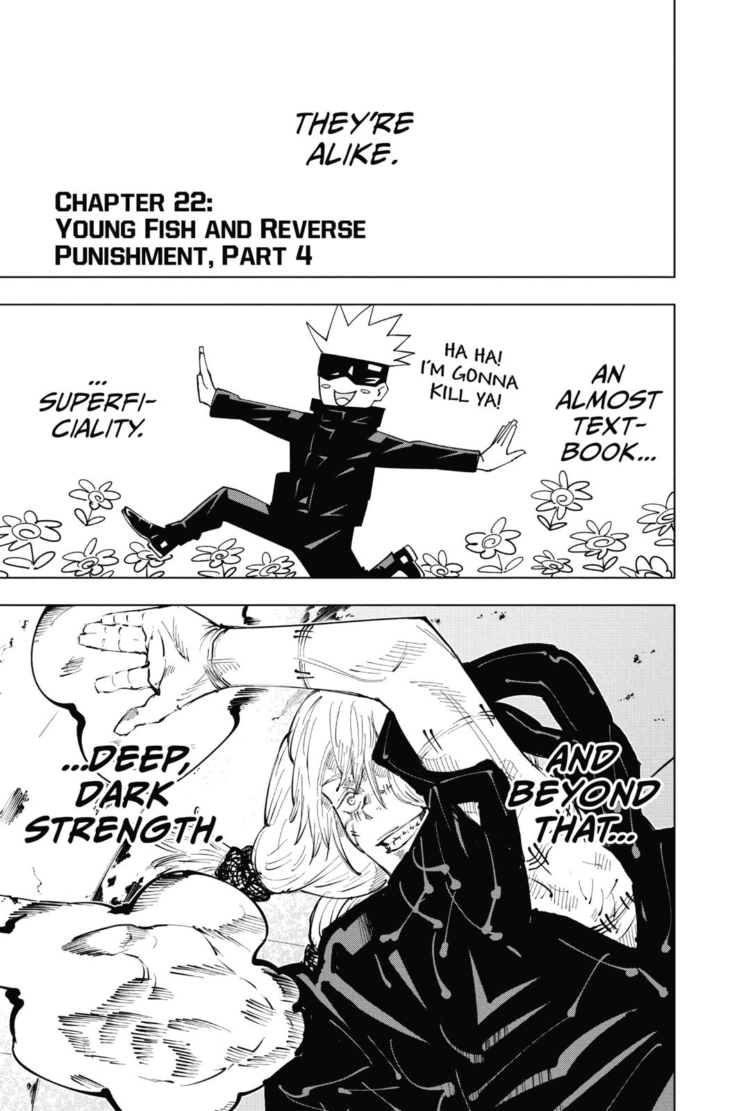 Jujutsu Kaisen Manga Chapter 22 page 1 - Young Fish and Reverse Punishment, Part 4 scene