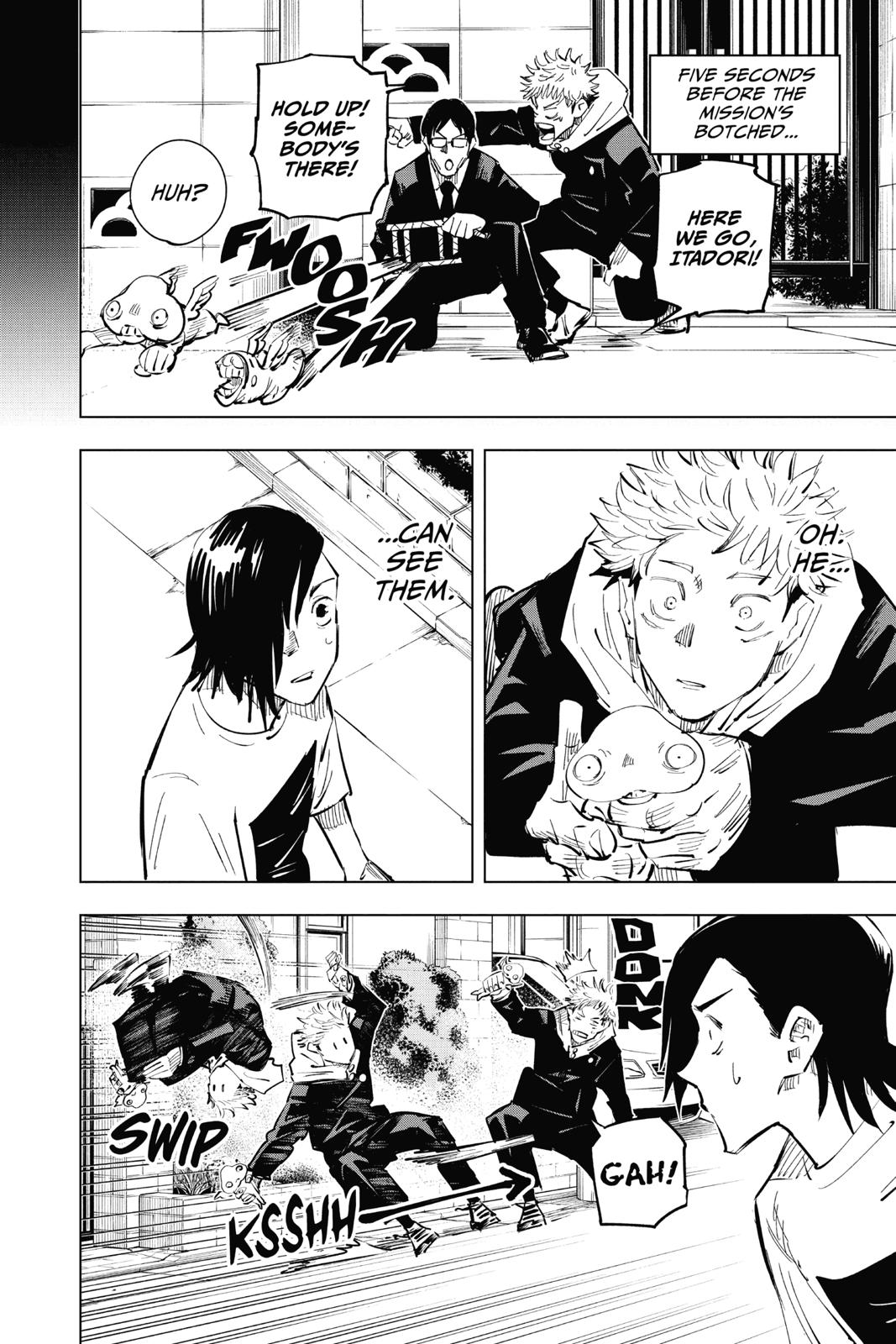 Jujutsu Kaisen Manga Chapter 22 page 14 - Young Fish and Reverse Punishment, Part 4 scene