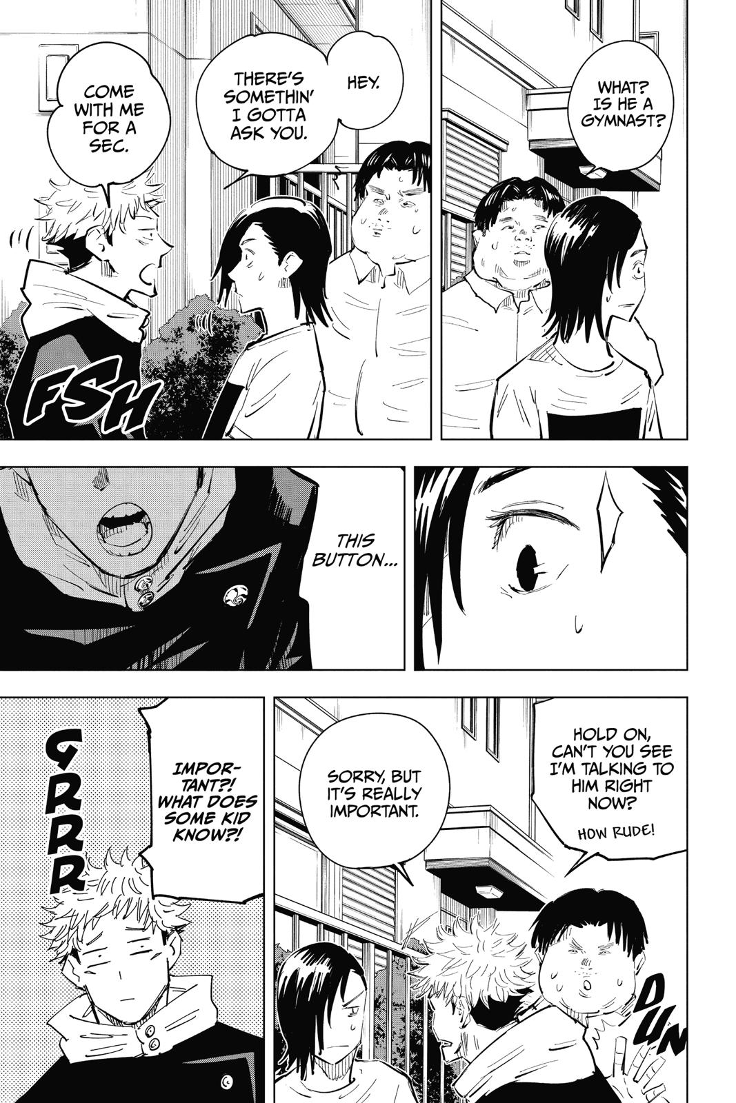 Jujutsu Kaisen Manga Chapter 22 page 15 - Young Fish and Reverse Punishment, Part 4 scene