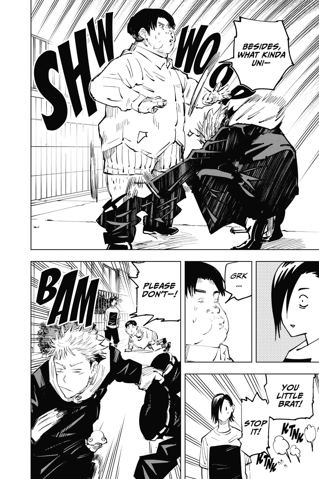 Jujutsu Kaisen Manga Chapter 22 page 16 - Young Fish and Reverse Punishment, Part 4 scene