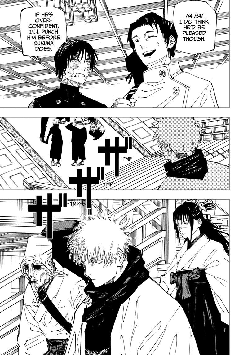 Jujutsu Kaisen Manga Chapter 222 page 16 - Foretokens scene