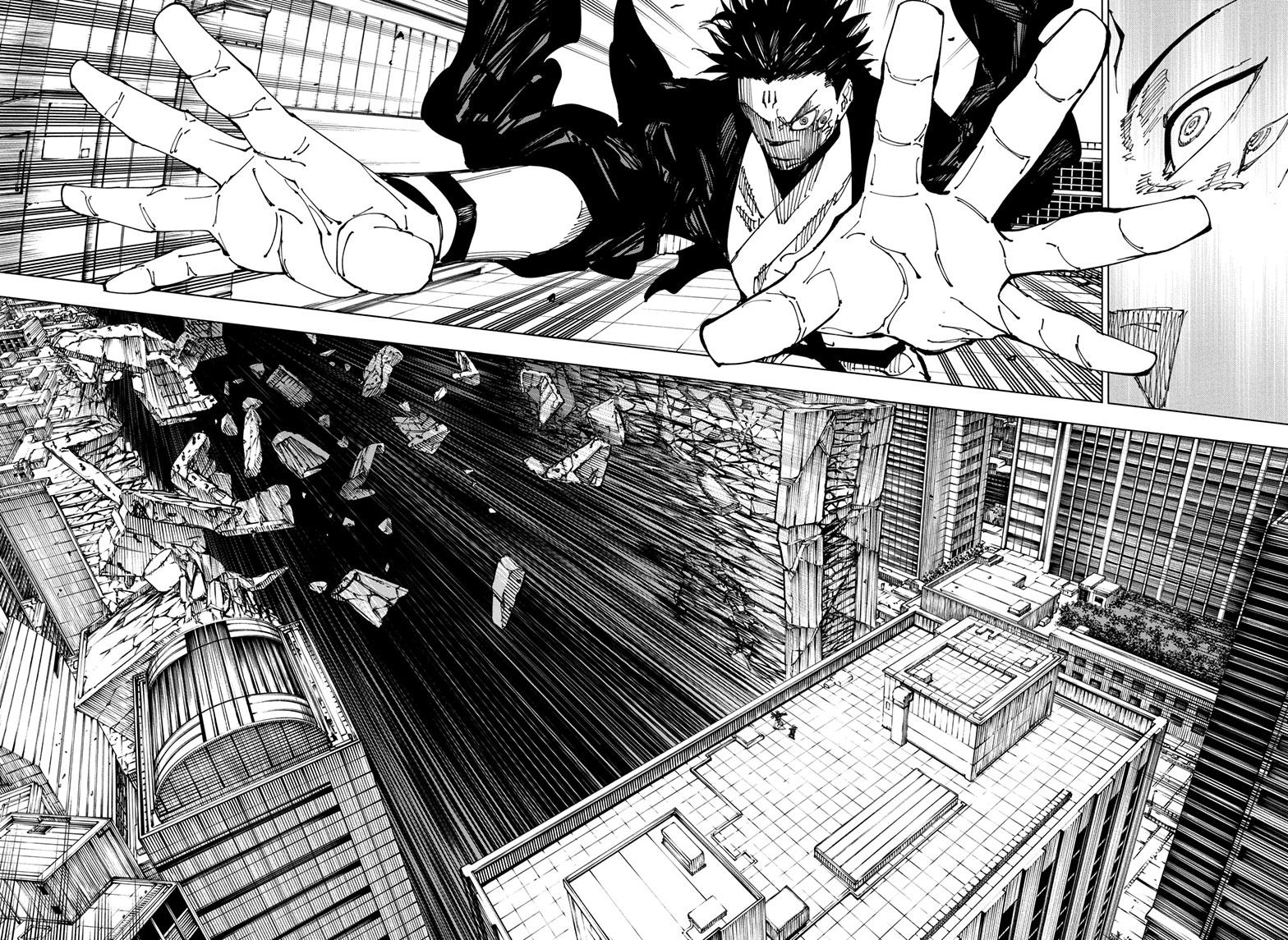 Jujutsu Kaisen Manga Chapter 223 page 14 - Inhuman Makyo Shinjuku Showdown, Part 1 scene