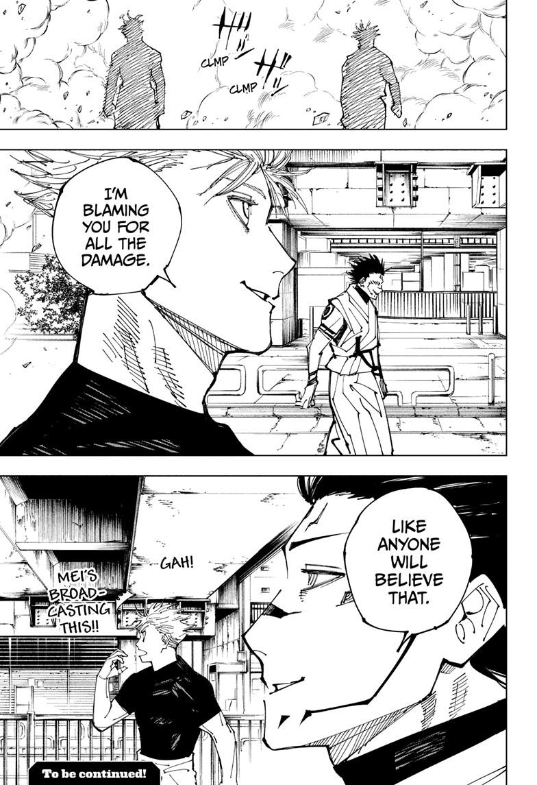 Jujutsu Kaisen Manga Chapter 224 page 20 - Inhuman Makyo Shinjuku Showdown, Part 2 scene