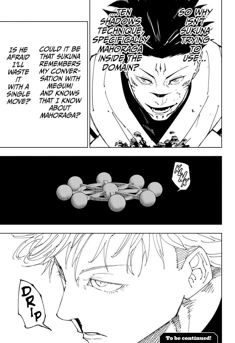 Jujutsu Kaisen Manga Chapter 228 page 19 - Inhuman Makyo Shinjuku Showdown, Part 6 scene