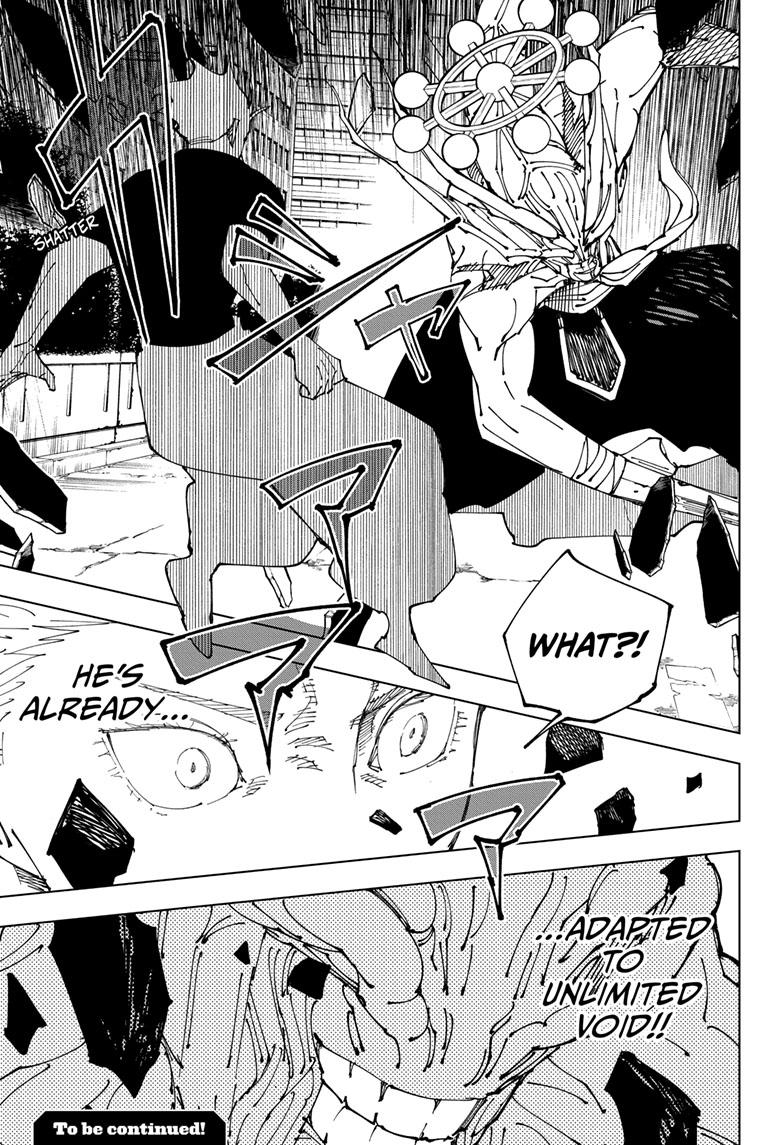 Jujutsu Kaisen Manga Chapter 229 page 18 - Inhuman Makyo Shinjuku Showdown, Part 7 scene
