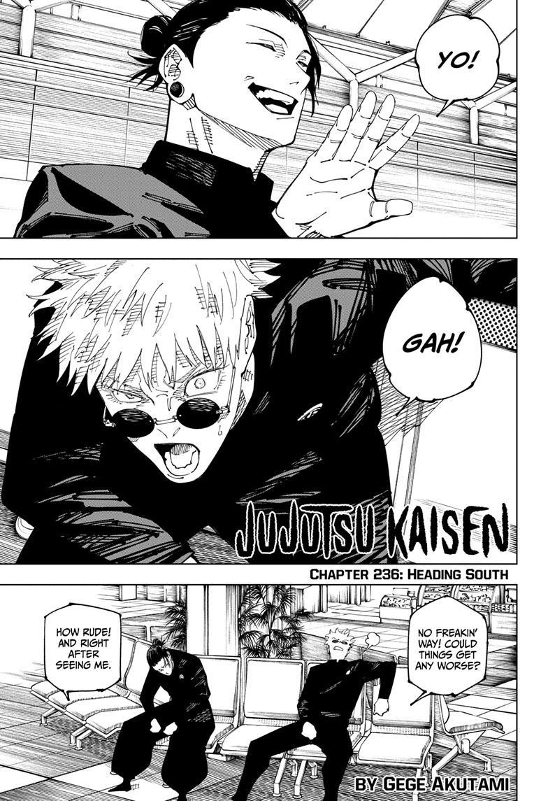 Jujutsu Kaisen Manga Chapter 236 page 1 - Heading South scene
