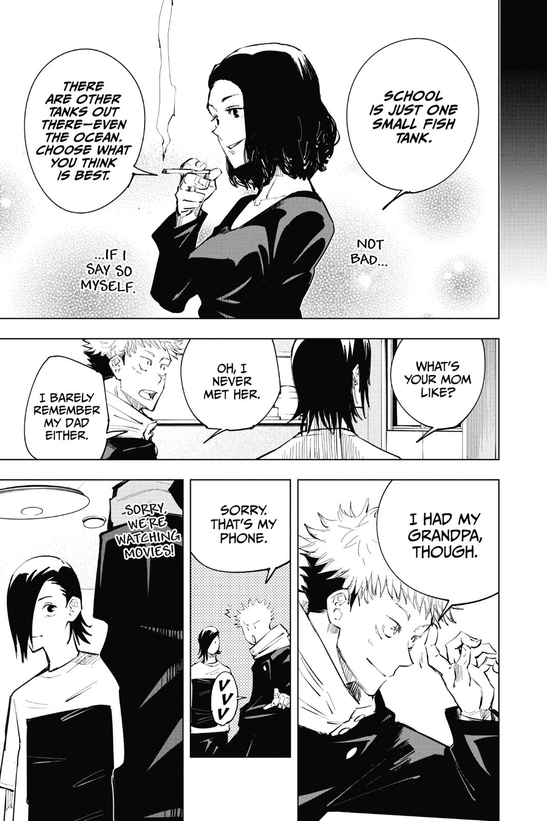 Jujutsu Kaisen Manga Chapter 24 page 15 - Young Fish and Revere Punishment, Part 6 scene