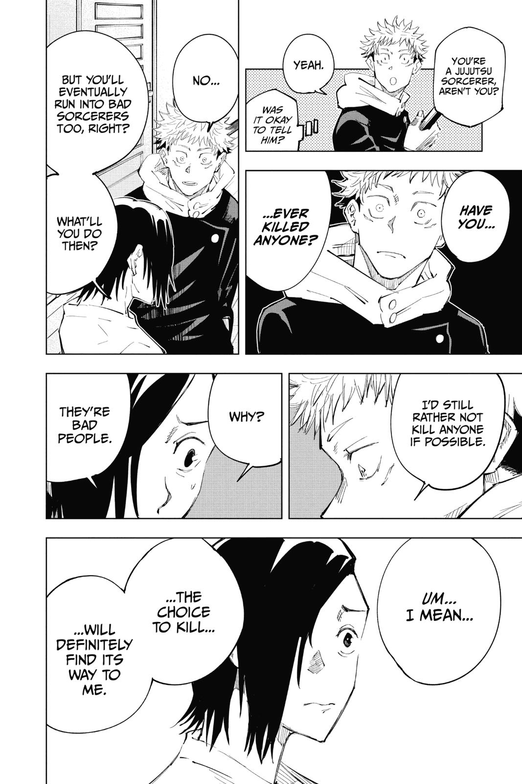 Jujutsu Kaisen Manga Chapter 24 page 16 - Young Fish and Revere Punishment, Part 6 scene