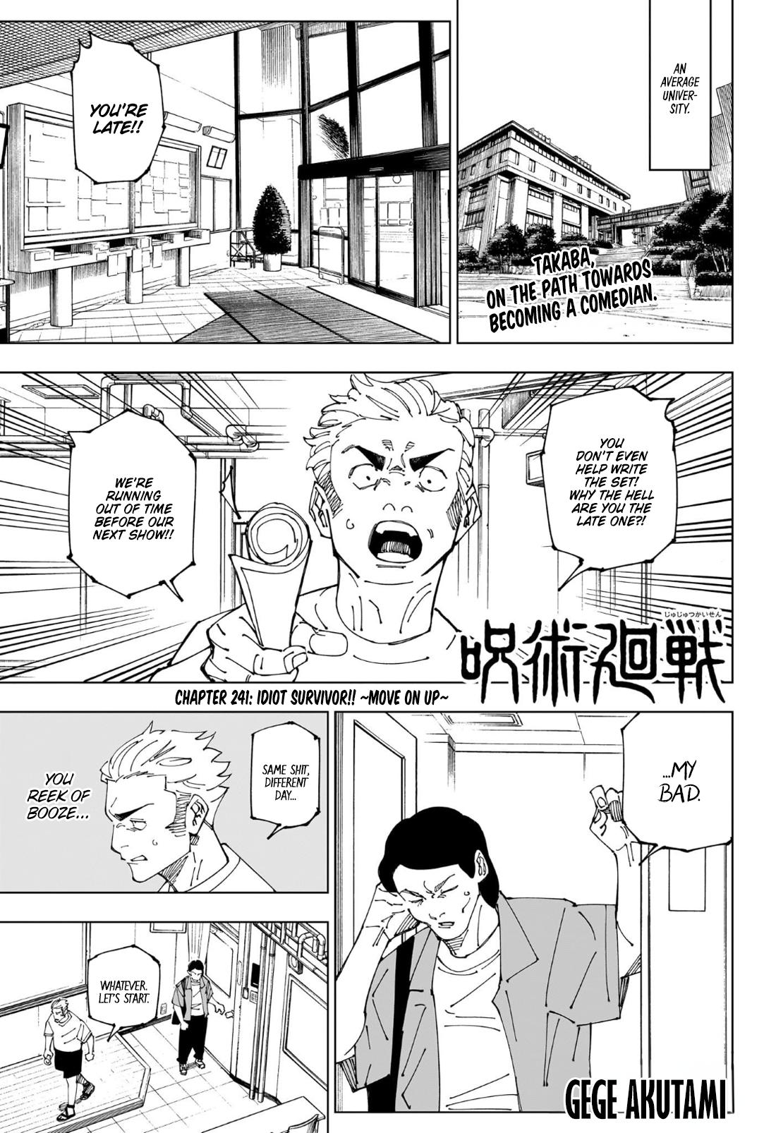 Jujutsu Kaisen Manga Chapter 241 page 1 - Foolish Survivor —Win and Remain— scene