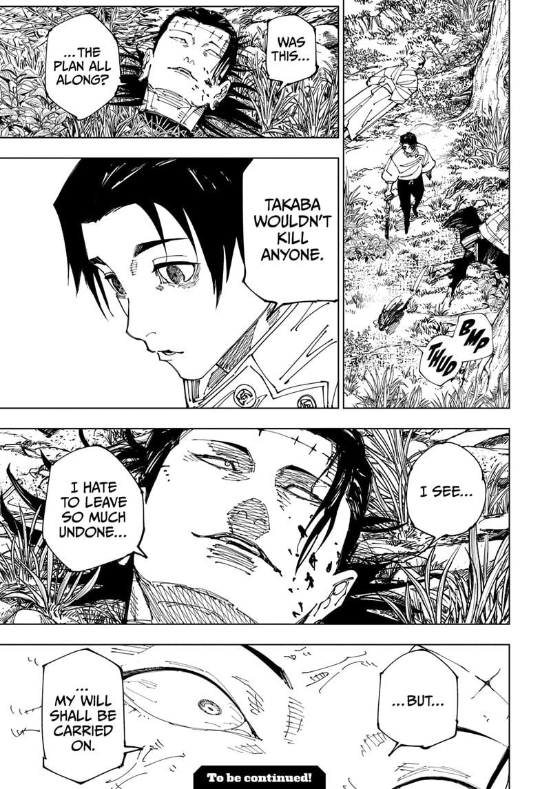 Jujutsu Kaisen Manga Chapter 243 page 17 - Foolish Survivor —Laughing It Up— scene