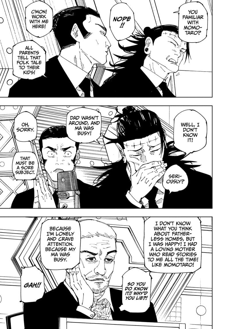 Jujutsu Kaisen Manga Chapter 243 page 3 - Foolish Survivor —Laughing It Up— scene