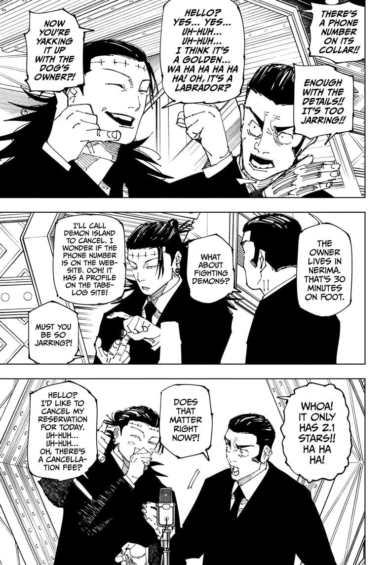 Jujutsu Kaisen Manga Chapter 243 page 7 - Foolish Survivor —Laughing It Up— scene