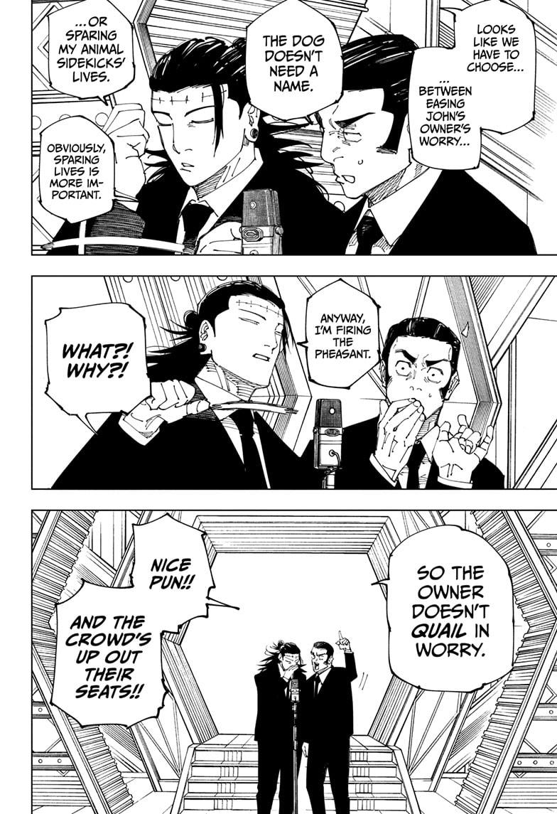 Jujutsu Kaisen Manga Chapter 243 page 9 - Foolish Survivor —Laughing It Up— scene