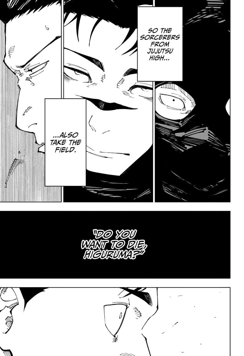 Jujutsu Kaisen Manga Chapter 245 page 17 - Inhuman Makyo Shinjuku Showdown, Part 17 scene