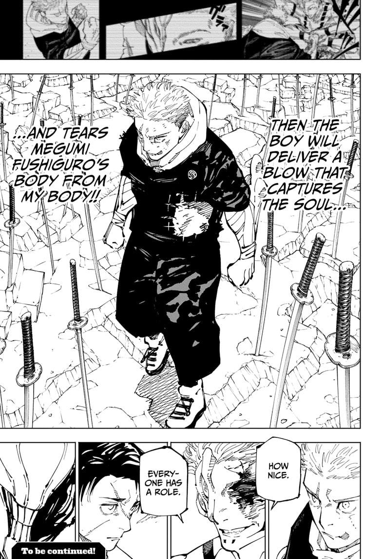 Jujutsu Kaisen Manga Chapter 249 page 18 - Inhuman Makyo Shinjuku Showdown, Part 21 scene