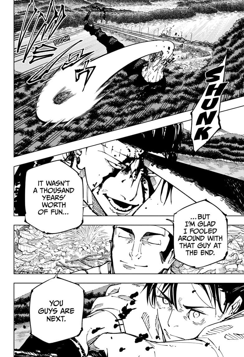 Jujutsu Kaisen Manga Chapter 249 page 6 - Inhuman Makyo Shinjuku Showdown, Part 21 scene