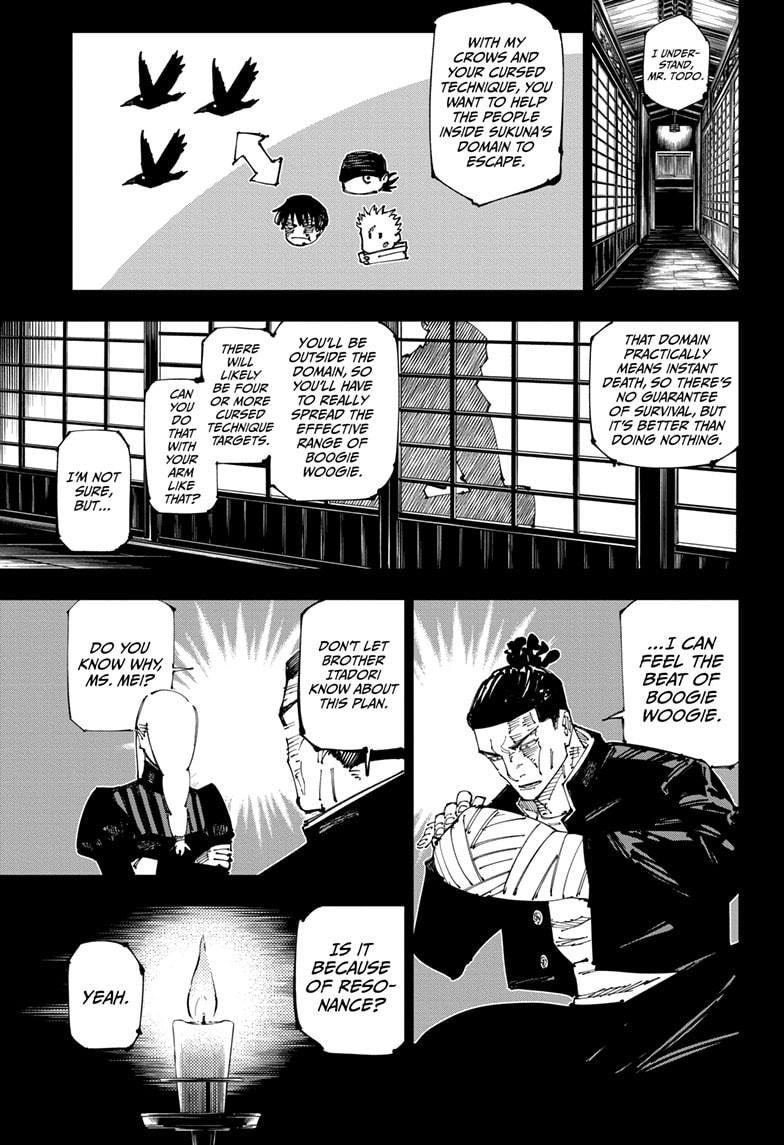 Jujutsu Kaisen Manga Chapter 259 page 13 - Inhuman Makyo Shinjuku Showdown, Part 31 scene