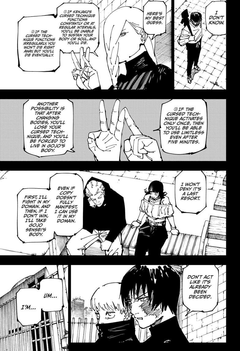 Jujutsu Kaisen Manga Chapter 261 page 5 - Inhuman Makyo Shinjuku Showdown, Part 33 scene