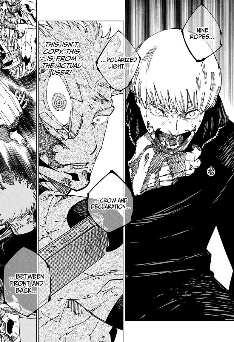 Jujutsu Kaisen Manga Chapter 262.2 page 12 - Inhuman Makyo Shinjuku Showdown, Part 34-2 scene