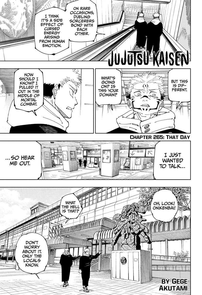 Jujutsu Kaisen Manga Chapter 265 page 1 - That Day scene