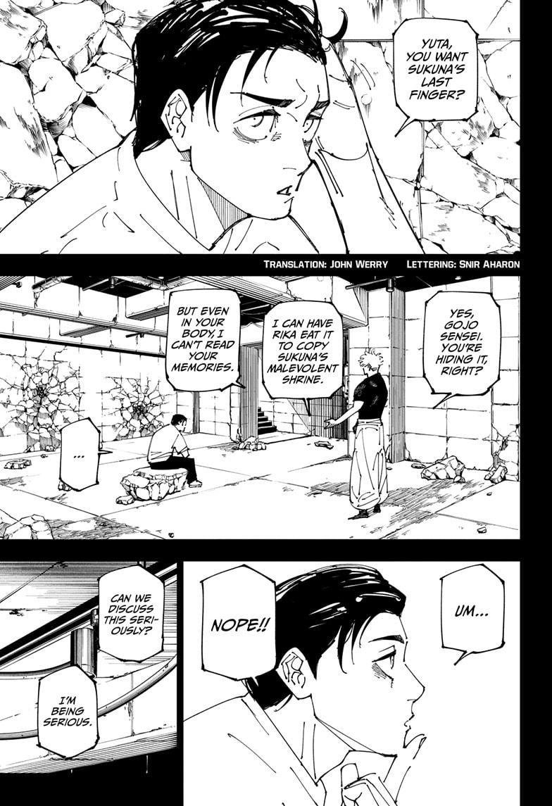 Jujutsu Kaisen Manga Chapter 267 page 3 - Inhuman Makyo Shinjuku Showdown, Part 38 scene