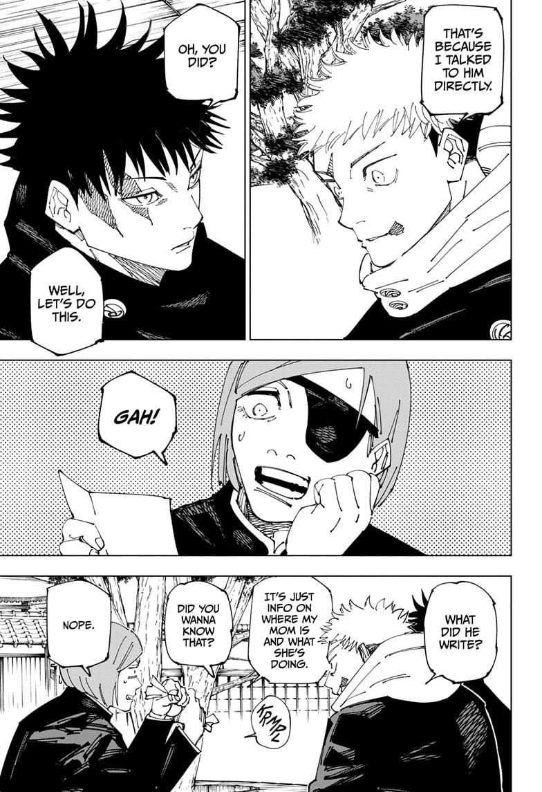 Jujutsu Kaisen Manga Chapter 268 page 15 - Settling Matters scene