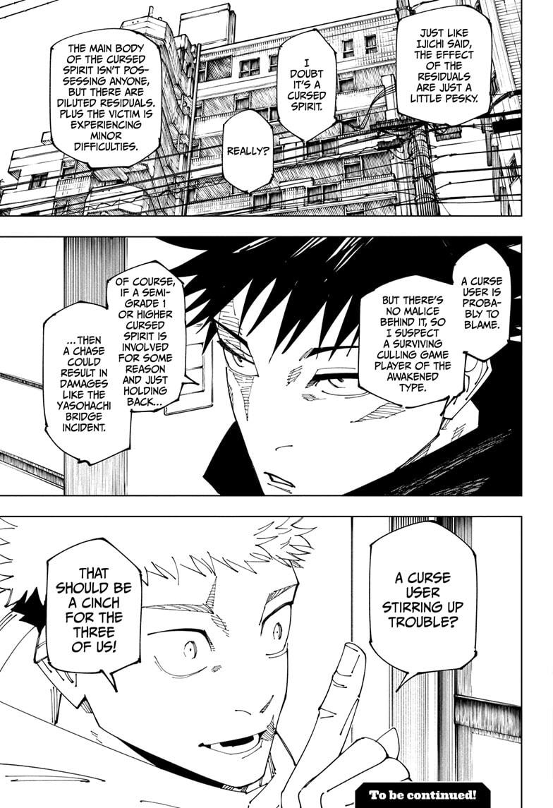 Jujutsu Kaisen Manga Chapter 270 page 19 - The End of the Dream scene