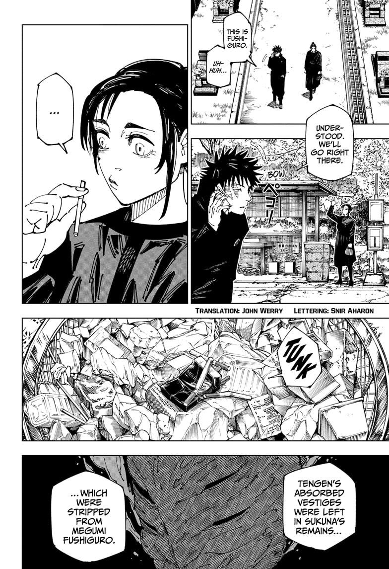 Jujutsu Kaisen Manga Chapter 270 page 2 - The End of the Dream scene