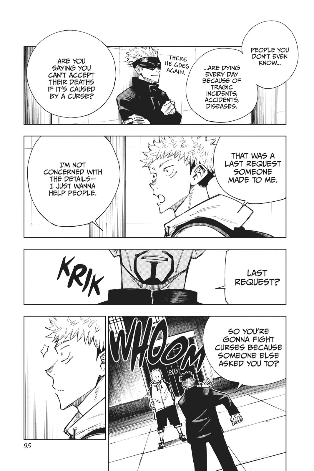 Jujutsu Kaisen Manga Chapter 3 page 8 - For Myself scene