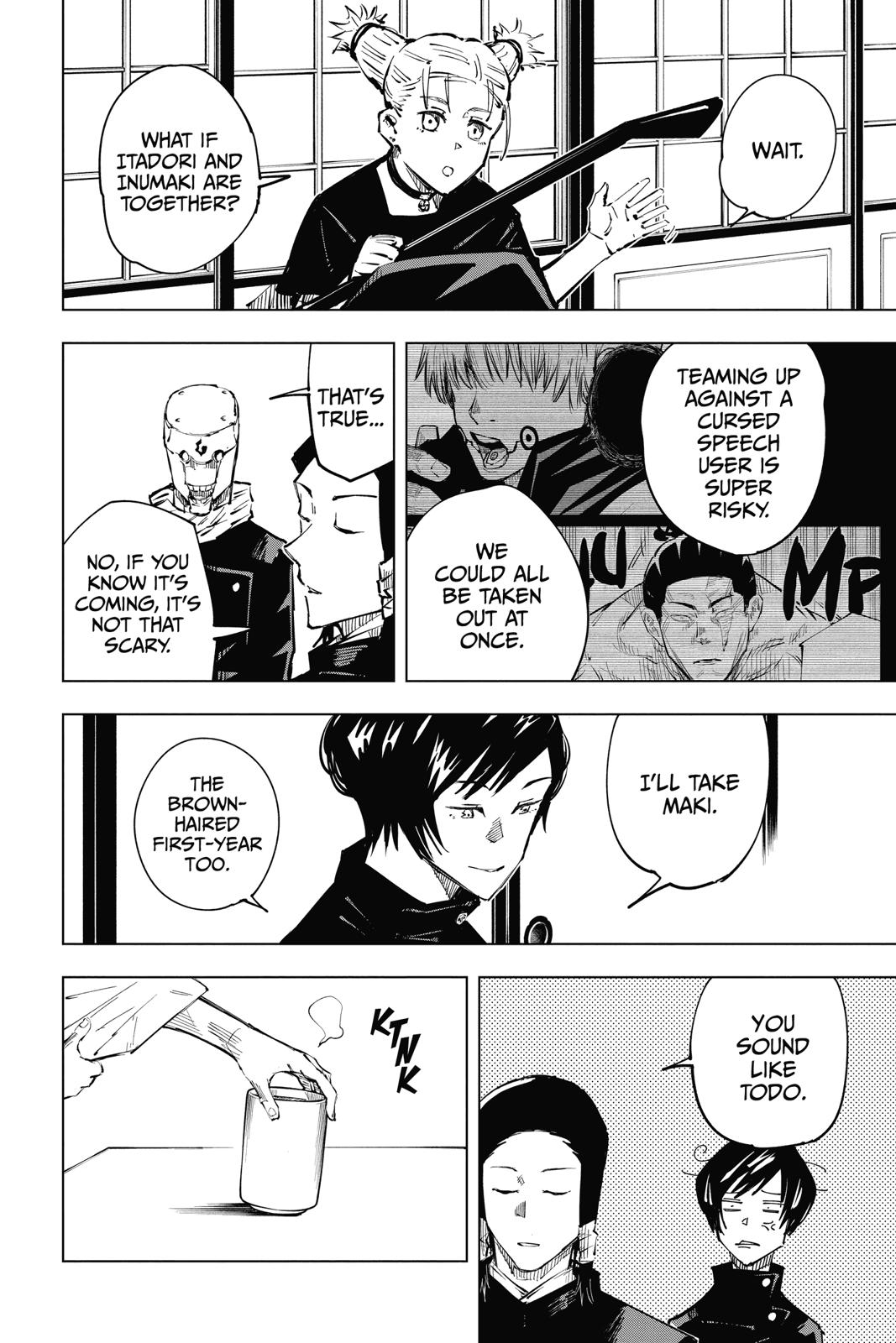 Jujutsu Kaisen Manga Chapter 33 page 13 - Kyoto Sister School Goodwill Event - Team Battle, Part 0 scene