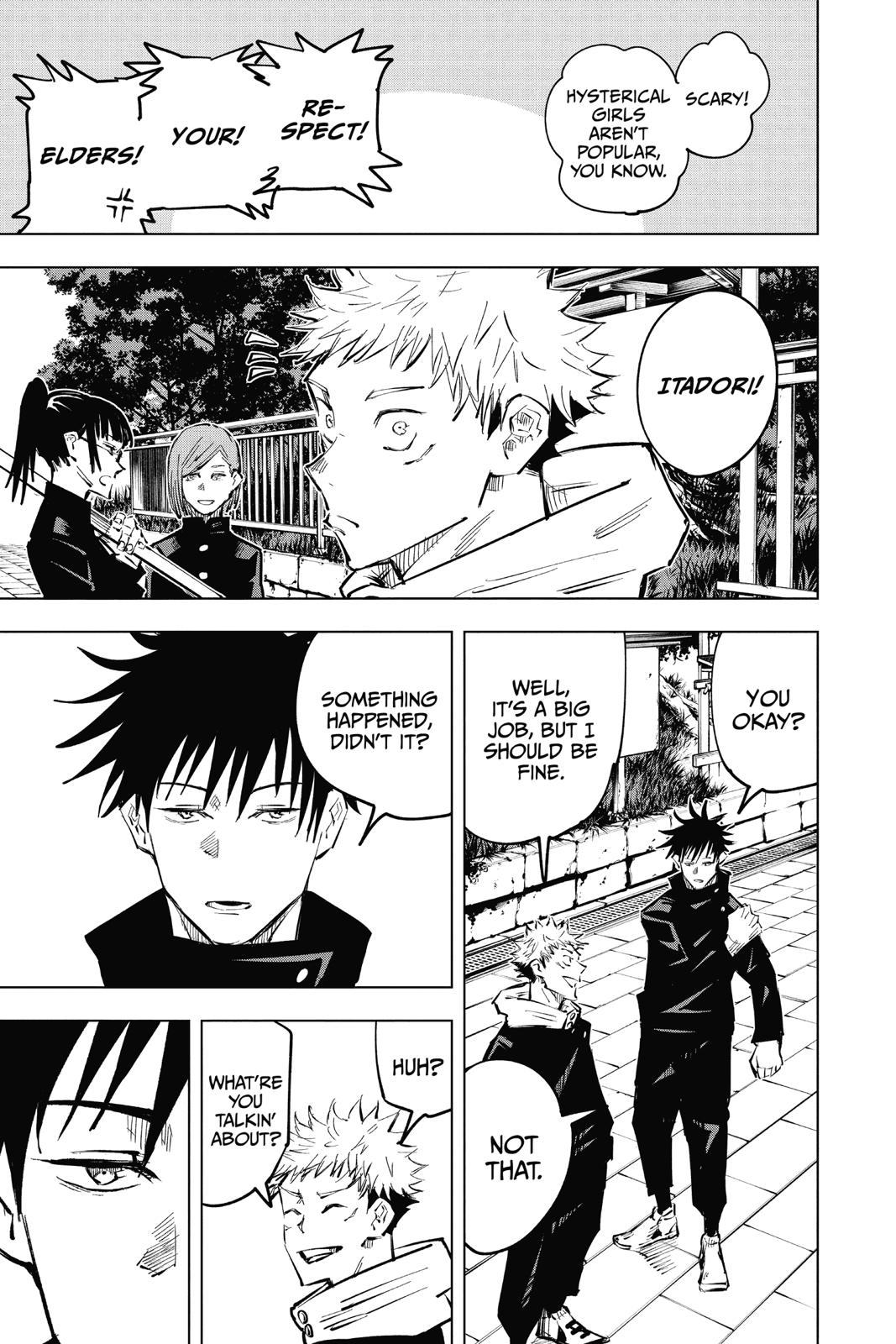 Jujutsu Kaisen Manga Chapter 33 page 16 - Kyoto Sister School Goodwill Event - Team Battle, Part 0 scene