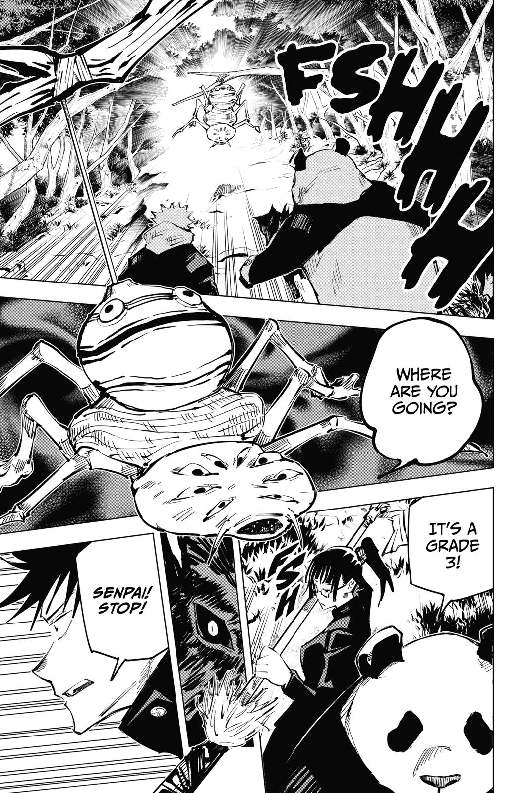 Jujutsu Kaisen Manga Chapter 34 page 5 - Kyoto Sister School Goodwill Event - Team Battle, Part 1 scene