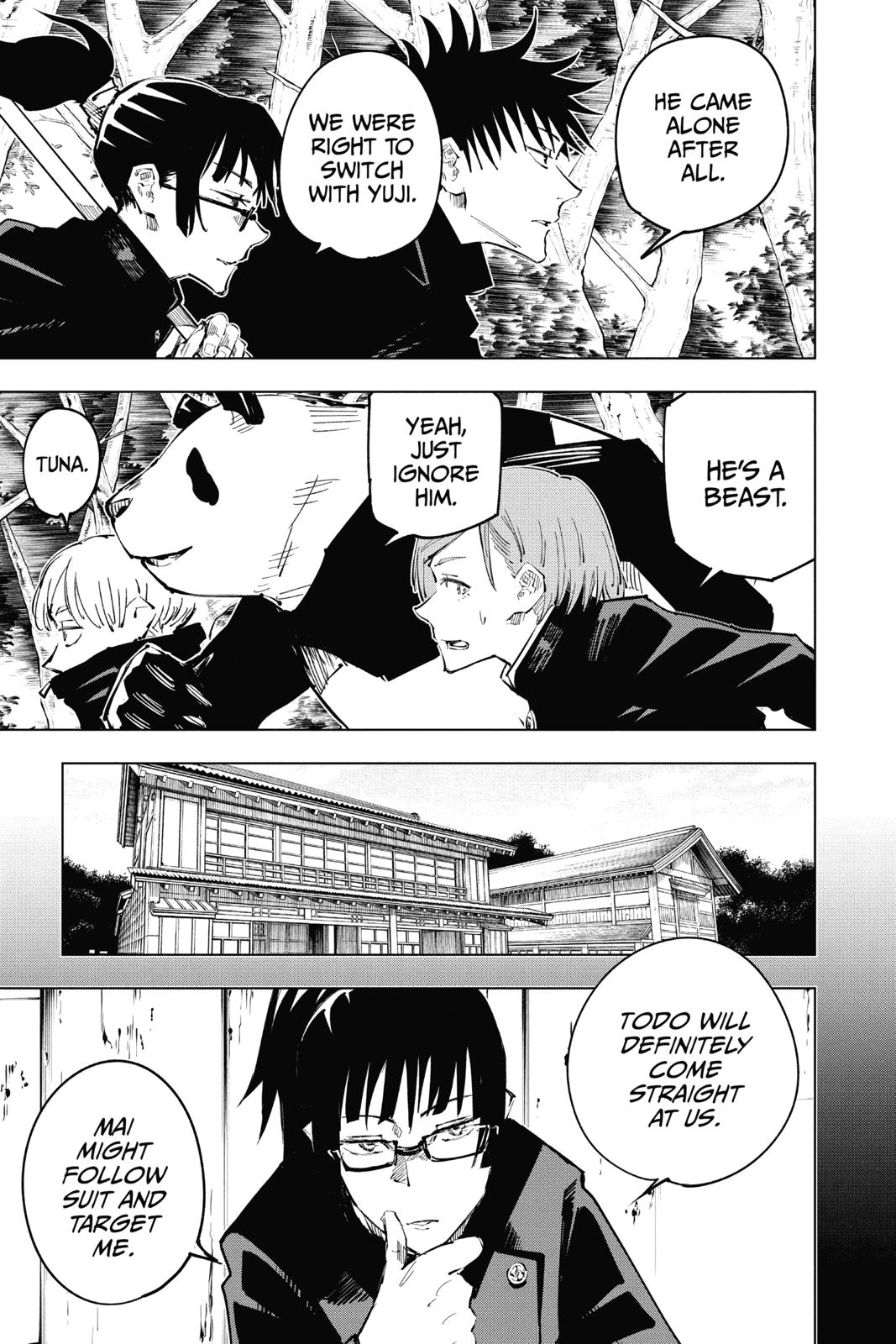 Jujutsu Kaisen Manga Chapter 34 page 8 - Kyoto Sister School Goodwill Event - Team Battle, Part 1 scene