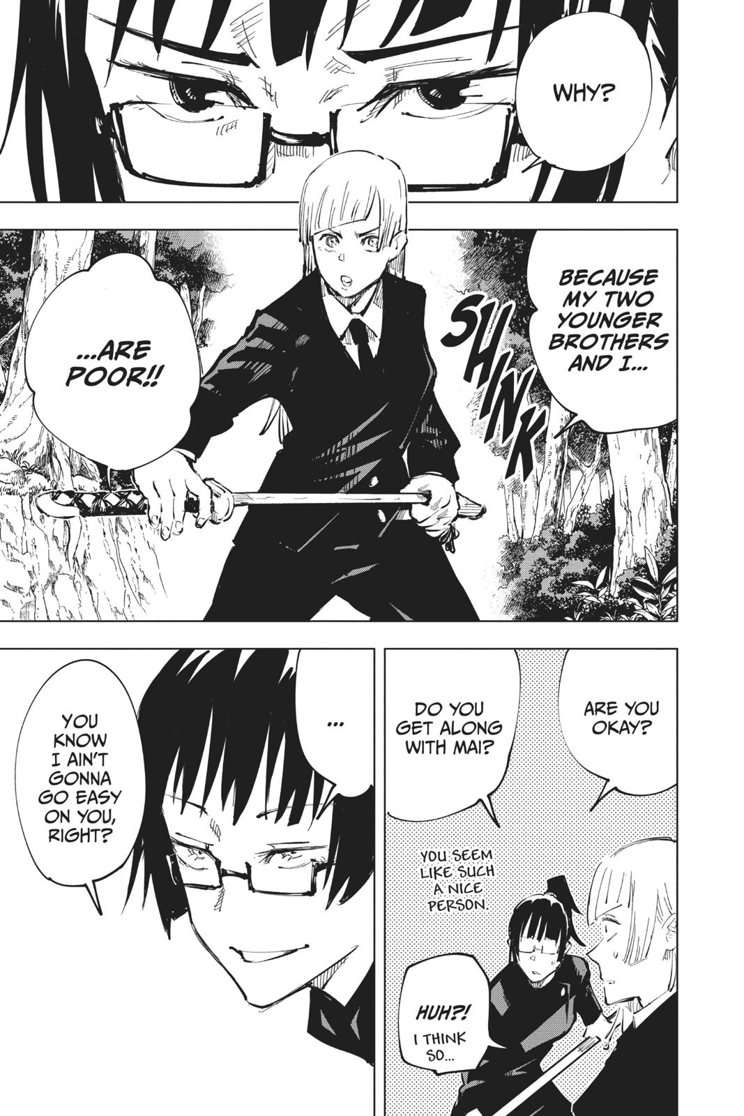 Jujutsu Kaisen Manga Chapter 36 page 17 - Kyoto Sister School Goodwill Event - Team Battle, Part 3 scene